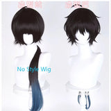 [Styled] HSR Dan Heng Permansor Terrae Cosplay Wig 85cm Black Blue Wig Heat Resistant Synthetic Wigs for Halloween Carnival Part