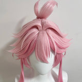[Styled] Honkai Star Rail Evanescia Cosplay Wig Short Pink Gradient Hair Female Heat Resistant Wigs for Halloween Party