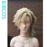 [Styled Wig]Aventurine Waveflair Cosplay Wig Game Honkai: Star Rail Men Light Yellow Short 36CM Hair Cosplayer Halloween Party