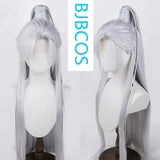 [Styled Wig]Qin Chelin and Deep Space Silver White cosplay wig with lace Lace Front Wig antique style high ponytail in front