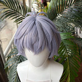 [Styled Wig]Takashi Mitsuya Cosplay Wig Game Anime Women Men Short Light Purple Synthetic Hair Role Play Halloween Party Wig