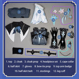 Lumine Cosplay Costume Game Genshin Impact Women Black Dress Traveler Lumine Halloween Stage Costume Comic Party Clothing S-XL