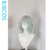 [Styled Wig]Yani Neko Cosplay Wig Anime Chainsmoker Cat Women Short Light Green 38CM Hair Ears And Tail Full Set Anime Character