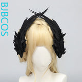 Versatile Wings Cosplay Costume Black White Angels ‌Embroidery‌ Wings Prop Halloween Christmas Decoration Party Angel Wings