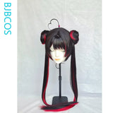 [Styled Wig]Moran Cosplay Wig Game Anime Nikke King Of Flowers Moran Women Long Black And Red 80CM Hair Halloween Party Wig