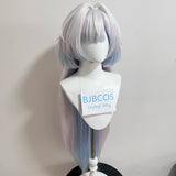 [Styled] WUWA Mornye Cosplay Wig 85cm Long Silver Blue Wig Anime Heat Resistant Synthetic Wigs for Halloween Carnival Party