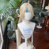 [Styled Wig]Sameko Saba Cosplay Wig ‌Nacho Neko VTuber Golden Highlight Straight Long Hair Anime Heat Resistant Synthetic Wig