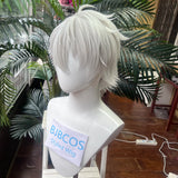 [Styled Wig]Nagi Seishiro Cosplay Wigs BLUE LOCK Silver White 30CM Short Man Warping Heat For Anime Cosplayers Synthetic Hair