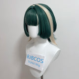 [Styled] Anime GACHI AKUTA Guita Hebby Fantasia Cosplay Wig Green White Mixed Short Hair Heat Resistant Synthetic Wigs Halloween