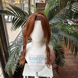[Styled Wig]Aerith Gainsborough Cosplay Wig Game Final Fantasy VII Women Brown Braided Ponytail Hair Halloween Carnival Party