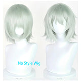 [Styled Wig]Yani Neko Cosplay Wig Anime Chainsmoker Cat Women Short Light Green 38CM Hair Ears And Tail Full Set Anime Character