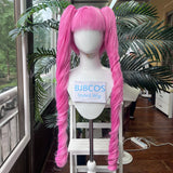 [Styled Wig]Perona Cosplay Wigs Pink Curl Double Ponytail Heat Resistant Synthetic Woman Hair Full Wigs For Halloween Party Wigs