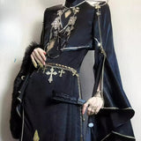 Original Set OC Private Cos/New Chinese Exotic Black Gold Ancient Style Hanfu Halloween Uniform Carnival Party Play Role Clothes