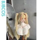 [Styled Wig]Claret Flint Cosplay Wig Game Zenless Zone Zero ZZZ Women With Double Ponytails Golden Red Hair For Halloween Party