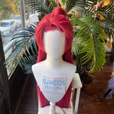 [Styled Wig]Universal Pink Antique Style Long Hair With High Ponytail Clip Anime Game Cosplay Fluffy Wig For Halloween Party