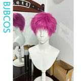 [Styled Wig]‌Kusuo Saiki Wig Anime The Disastrous Life of Saiki K. Men  Halloween Pink Hair Saiki Cosplay Free Wig Cap