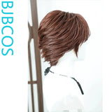 [Styled Wig]Front lace teenage style COS daily texture short hair red brown styling wig