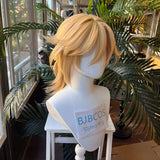 [Styled Wig]‌Kaveh Cosplay Wig Genshin Impact Man Long 50CM Linen Gold With Braid Hair Accessory For Cosplay Halloween Party Wig