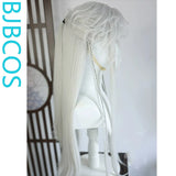 [Styled Wig]Lace Front Wig Silver gray patch beauty pointed wig set, ancient style novel anime master COS wig set