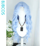 [Styled Wig]Ice Blue Big Curly Hair‌ Cosplay Lace Front Wig Anime Long Curly Hair Mermaid NPC Versatile Halloween Party Wig