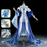 Anastasya Feodorovna Snezhnaya Cosplay Costume Game Genshin Impact Women White And Blue Full Set Anime Costume Size XS-3XL