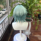 [Styled] Anaxa Wig Game Honkai Star Rail Anaxa Male Cosplay Wig Short Green Hair Halloween Wig