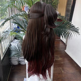 [Styled Wig]Honkai Star Rail Nihility Fugue SP Tingyun Cosplay Wig Long Brown Hair Halloween Carnival Party