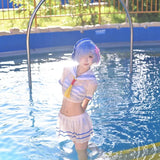 【In Stock】Rem Cosplay Costume Re:Life in A Different World From Zero Women Sexy Summer Beach Mesh Suit Sailor Uniform XS-3XL