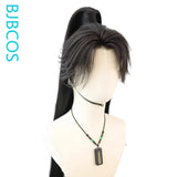 [Styled Wig]Antique style youth Hanfu men's front lace beauty pointed Lace Front Wig hairstyle wig headband ancient costume COS