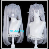 [Styled Wig]‌Lindverne Sunbringer Cosplay Wig Game Zenless Zone Zero ZZZ Women Grey Long Hair Twin Tails 80CM Halloween Party