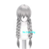 [Styled Wig]‌Judyy Hoppss Wig Movie Women Long Grey Twintails Braided Hair Rabbit Judyy Hoppss Cosplay Free Cap Wig