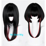 [Styled Wig]Blossom Springs Ahri Cosplay Wig Game Anime Woman Black Mixed Red Short 40CM Hair For Party Role Play Halloween Wigs