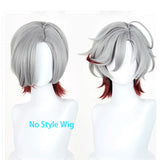 [Styled Wig]Illuga Cosplay Wigs Game Genshin Impact For Men Short 35CM Silver Gradient Hair Halloween Costume Party Theme