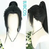 [Styled Wig]He Xiangu Cosplay Lace Front Wig Or Patch Front Wig Long Black Ponytail Hair Antique Style Versatile NPC Halloween