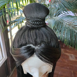 [Styled Wig]Lan WangJi Cosplay Wig Lan Wangji Anime Mo Dao Zu Shi Cosplay Lace Front Hair 90cm Black For Men Halloween Play Role