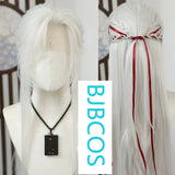 [Styled Wig]WHERE WINDS MEET Silver White Three Heavens Three Pointed Lace Front Wig COS Hairy Girl Style Wig Set