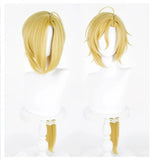 [Styled Wig]‌Hugo Vlad Cosplay Wig Game Zenless Zone Zero ZZZ Golden Ponytail Long 88CM Heat Resistant Synthetic Hair Halloween