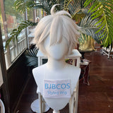 [Styled Wig]X Chara Cosplay Wig Game Man Silver Short Spiky Hair For Game Anime Character Manga Style Halloween Party Wig