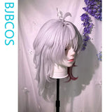 [Styled Wig]Zani Cosplay Wig Game Wuthering Waves Women Long White Mixed Red 48CM Hair Synthetic Wig For Anime Halloween Party