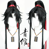 [Styled Wig]Ancient costume style beauty pointed COS Wei Wuxian magic path Mo Xuanyu black side split wig custom-made