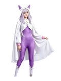Re:ZERO - Starting Life in Another World Emilia Anime Cosplay Purple Tight Bodysuit Cloak Halloween Stage Performance Costume