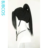 [Styled Wig]He Xiangu Cosplay Lace Front Wig Or Patch Front Wig Long Black Ponytail Hair Antique Style Versatile NPC Halloween
