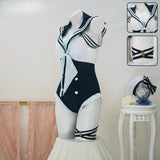 Kitagawa Marin‌ Anime My Dress Up Darling Cosplay Costumes Hat Wristband Navy Style Swimsuit Maid Outfit Halloween Clothes