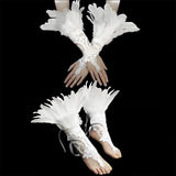 Feather Gloves Cosplay Anime Colorful Angel Devil Lolita Lace Sleeves Accessories Fashion Trends Props Halloween Carnival Party