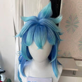 [Styled Wig]Anime Game Twisted Wonderland Idia shroud Cosplay Wig 110cm Long Gradient Blue Hair Men Women Halloween Party Rolepl