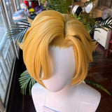[Styled Wig]‌Hugo Vlad Cosplay Wig Game Zenless Zone Zero ZZZ Golden Ponytail Long 88CM Heat Resistant Synthetic Hair Halloween