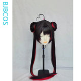 [Styled Wig]Moran Cosplay Wig Game Anime Nikke King Of Flowers Moran Women Long Black And Red 80CM Hair Halloween Party Wig