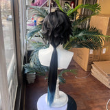 [Styled] HSR Dan Heng Permansor Terrae Cosplay Wig 85cm Black Blue Wig Heat Resistant Synthetic Wigs for Halloween Carnival Part