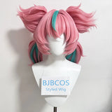 [Styled] ZZZ Aria Cosplay Wig 52cm Short Pink Green Mixed Wig Anime Heat Resistant Synthetic Wigs for Halloween Carnival Party
