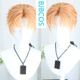 [Styled Wig]Jesse Cosplay Lace Front Wig Anime Short Light Pink Yellow Men's Texture Sensation Hair Halloween Party Wig Cap